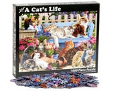 Vermont Christmas Company A Cat's Life Jigsaw Puzzle 1000 Piece Vermont Christmas Company
