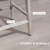 HOMCOM Counter Height Bar Stools Set of 2, 180 Degree Swivel Barstools, 27" Seat Height Bar Chairs with Solid Wood Footrests and Button Tufted Design, Gray HOMCOM