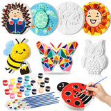 HyDren 8 Pcs Paint Your Own Plaster Stones, Summer Arts and Crafts Painting Kit Outdoor Garden Creative Project DIY Personalized Art Supplies Include Paint Palette Brush Xmas Birthday Gift(Animal) HyDren
