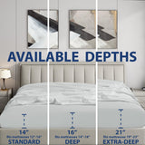 Cathay Home Twin Fitted Sheet - Double Brushed Ultra Soft – Wrinkle & Fade Resistant - 14" Standard Pocket Fitted Sheet Only - Good Fit for 12"-16" Deep Mattress (Twin, Black) Cathay Home