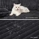 Belffin Sectional Couch with L-Shape Chaise L Shaped Couch with Ottoman Sectional Couches for Living Room Corduroy (Dark Grey, L Shaped) Belffin