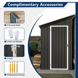 LZbeiteM Shed Lean to Storage Shed, Outdoor 4' x 8' Metal Wall Side Storage Sheds & Outdoor Storage, Garden Storage Cabinet for Backayrd, Patio and Outdoor Use,Black LZBEITEM