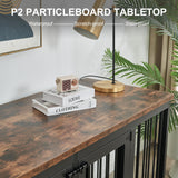 70.9'' Double Dog Crate Furniture, Furniture Style Dog Crate Table, Wood Crates for Dogs Kennel Indoor with Removable Divider, XXL Heavy Duty Decorative Dog Crate Table for 2 Dogs (Black) MAOVUIO