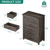 YITAHOME 6 Drawer Dressers, Wood Dressers Chests of Drawers, Modern Dresser with Open Shelf Storage for Room, Entryway, Hallway, Dark Rustic Oak YITAHOME