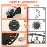 BCAN Adult Mini Trampoline, 40" Fitness Trampoline with Bungees, U Shape Adjustable Foam Handle, Stable & Quiet, Indoor Outdoor Workout-Green BCAN