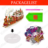 Eiflow Desktop Diamond Art Kit for Adults Christmas, DIY Tabletop Diamond Art Painting with Stand, Acrylic Stand Up Gem Painting Board Kits(Christmas Train) Eiflow