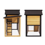 XiliqingEco Chicken Coops Outdoor Wooden Double-Decker Chickens with Deep Push-Pull Trays, Non-Slip Slopes, Waterproof Asphalt Roof Suitable for a Variety of Animals (Yellow Black) XiliqingEco