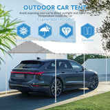 10 x 20 ft Canopy Replacement Cover for Carport, Heavy Duty Waterproof & UV Protected Garage Top Tent Shelter Tarp, Tear-Resistant Car Shed Tarpaulin Cover with 48 Ball Bungees (Cover Only) Elecoman