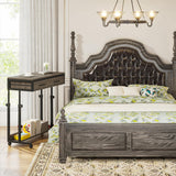 Tribesigns Portable Desk with Drawers, Mobile Laptop Desk with Wheels, Couch Desk Sofa Side Table Bed Desk, Small Standing Desk for Home Office (Retro Grey) Tribesigns