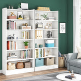 Modern 7-Tier White Bookshelf by Tribesigns - 78-inch Tall Open Library Storage Unit for Home and Office Tribesigns
