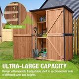 Storage Shed Outdoor Cabinet with Metal Frame Large wooden Tool House Garden Shed with Floor,Door & Lock for Backyard Use GUTINNEEN