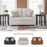 Signature Design by Ashley Danum Modern Tufted Manual Reclining Loveseat with 2 Accent Pillows, Beige Signature Design by Ashley