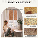 BAYUE Bamboo Reed Roller Blinds, Patio & Porch Blackout, UV Protection, Eco-Friendly, Heat Insulation, Semi-Sheer, Brown, 34"W x 48"H, Manual Lift, Outside Mount, Top Control, Rectangular, 1 Pack BAYUE