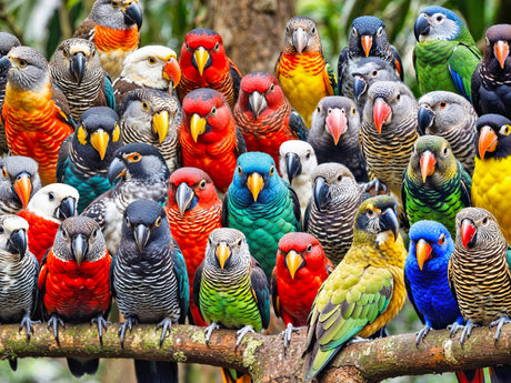 Lucky Puzzles 'Feathered Friends Fiesta' | 500 Piece Jigsaw Puzzle for Adults | Unique Bird Artwork | Best Challenging Puzzles for Cognitive Workout | 18 x 24 Inches | Fun Puzzle for Families LUCKY PUZZLES ESTD 2020