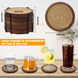 Mckanti 5 Pack Wood Coasters for Drinks with Cotton Coasters Insert, Wooden Coasters with Holder for Coffee Table Decor, Absorbent Coasters for Kinds of Cups, 4.3 Inches Mckanti