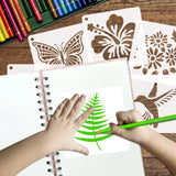 50 PCS Flower Painting Stencils Reusable Flower Stencils for Painting on Wood Rocks Canvas Fabric Glass Pottery 4x4 Inch CH HAICHENG