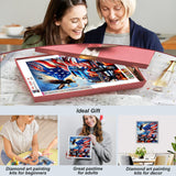 SJUTOUCI American Flag Truck Diamond Art Kits for Adults, Diamond Painting Kits for Beginners, DIY Full Drill Painting with Gem Craft Art for Home Wall Decor 12x12 inch SJUTOUCI