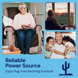 The Blue Cactus Universal Battery Pack for Reclining Furniture with LCD Display- Wireless 2500mAh Rechargeable Battery for Electric Recliner, Power Sofa, Couch, Lift Chair- Fits 2-Pin Motion Furniture The Blue Cactus Company