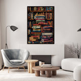 Vintage Library Bookshelf Jigsaw Puzzle 1000 Piece for Adult, Funny Books Challenging Painting Jigsaw Puzzles, Art Aesthetic Difficult Puzzle Larkipuzz