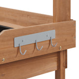 Yaheetech Potting Bench Outdoor Garden Work Bench Station Planting Solid Wood Construction for Horticulture w/Sink Drawer Rack Shelves Brown Yaheetech