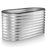 Galvanized Raised Garden Beds Outdoor // 4×2×2 ft Planter Raised Beds for Gardening, Vegetables, Flowers // Large Metal Garden Box (Silver) // Patented Tool-Free Design Plant & Plot