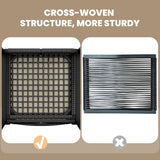 Yaheetech 5-Piece Outdoor Conversation Set, Wicker Rattan Patio Furniture Set w/Rattan Armchairs, 2-Layer Side Table, Ottomans, Acacia Wood Armrests & Metal Frame for Backyard, Porch, Balcony Yaheetech