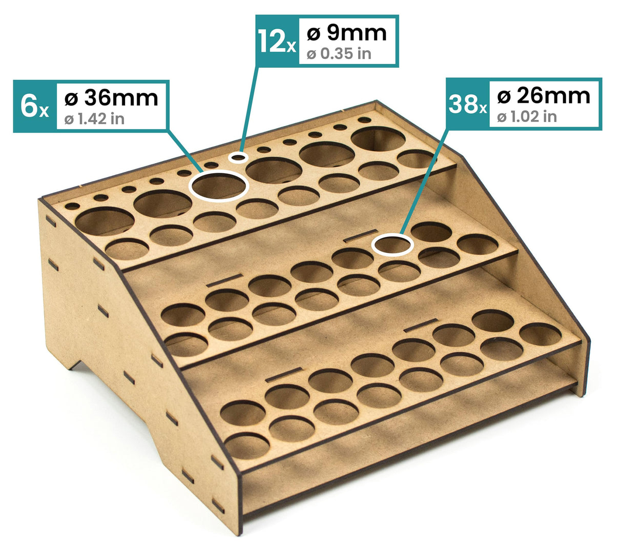 PROSCALE Paint rack organizer stand for modeling and miniatures. Vallejo paint rack kit Vallejo Army paint holder brushes miniatures modeling models (Rack A) PROSCALE