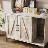 Cat Litter Box Enclosure Furniture with 4 Tier Storage Shelves, Hidden Litter Cabinet with Scratch Pad, Socket, Wooden Enclosed Cat Washroom House for End Table, Entryway Bench, Livingroom, Hallway Doppeltcharms