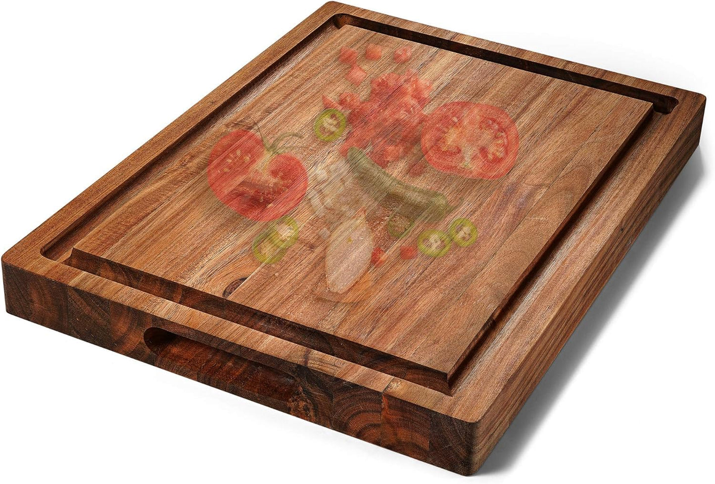 Acacia Wood Cutting Board (17x13x1.5in) and Wooden Butcher Block, Chopping Board - Reversible Multipurpose For Meat, Cheese Board, Vegetables, - WoodArtSupply