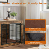 Wooden Dog Kennel Furniture, Heavy Duty Dog Cage, 40" Dog Kennel with Double Doors, Dog Crates for Large Dogs, Rustic Brown SMEFNOS