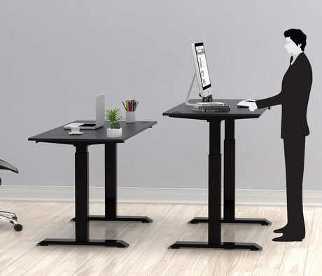 SHW Memory Preset Electric Height Adjustable Standing Desk, 48 x 24 Inches, Black SHW