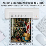 Laminator Machine,VidaTeco 9-inch Thermal Laminator with Laminating Sheets 20 pcs,Laminating Machine with 2-Min Faster Preheat,Small Personal Lamination with Patented Roller for Teacher,Home VidaTeco