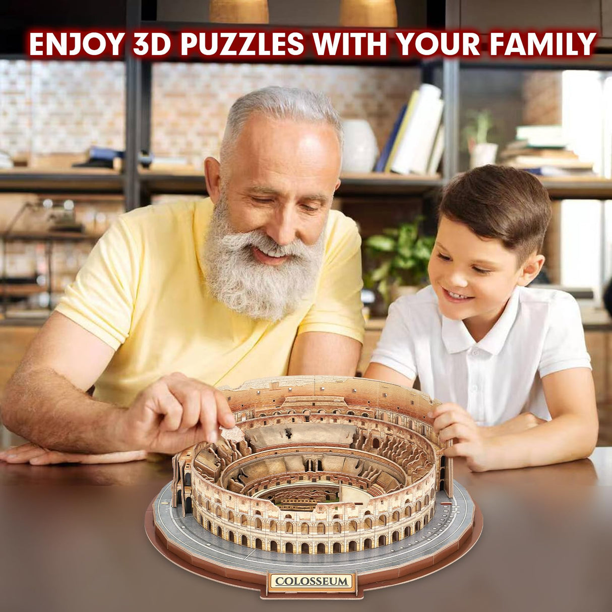 CubicFun 3D Puzzles for Adults Kids New Version Italy Rome Colosseum Jigsaw Puzzle DIY Building Model Kit Easter Gift for Boys Girls Age 10+, 163 Pieces Puzzles for Kids Ages 8-10 Easter Gifts CubicFun