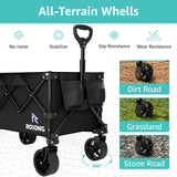 Folding Wagon Cart with Wheels Foldable - Collapsible Wagons Carts Heavy Duty, Fold Up Portable Utility Wagon for Grocery Beach Sports Fishing Camping Shopping ROSONG ROSONG