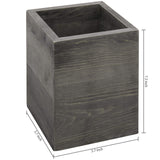 MyGift Vintage Gray Solid Wood Kitchen Countertop Utensil Holder, Cooking Utensil Crock and Flatware Storage Caddy MyGift