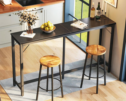 ODK 71 Inch Versatile Black Bar Table – Stylish Industrial High Top Dining and Pub Table