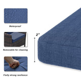 RTDTD 15 Pieces Patio Dining Set Outdoor Rattan Furniture Dinning Set with 3 Square Glass Tabletops 12 Chairs with Navy Blue Cushions for Patio, Backyard Outdoor Kitchen Lawn & Garden RTDTD