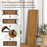 HAPPYGRILL Folding Picnic Table Acacia Wood Dining Table with Metal Frame, Portable Camping BQQ Table, Rectangular Dining Table for Indoor Outdoor Activities Garden Yard Patio HAPPYGRILL