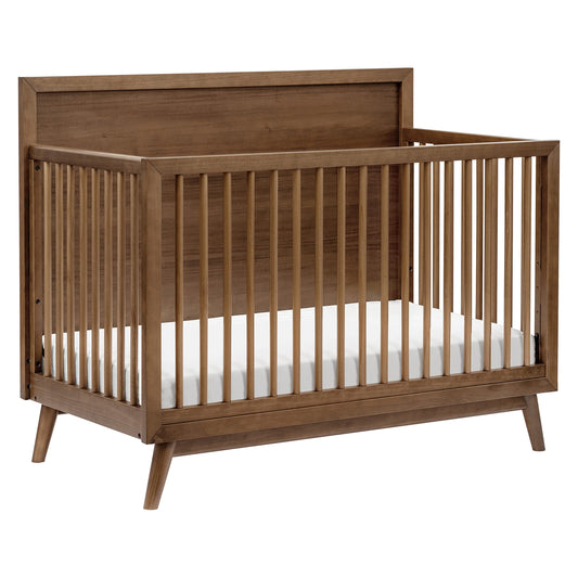 babyletto Palma 4-in-1 Convertible Crib with Toddler Bed Conversion Kit in Natural Walnut, Greenguard Gold Certified