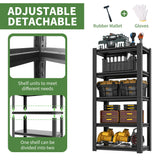 VIYET Garage Shelves, 63" H Garage Shelving Heavy Duty, 3000Lbs 5 Tier Adjustable Storage Shelves Suitable for Warehouse, Basement, Workshop,Require Assembly, 15.75" D*31.5" W *63" H(Black) VIYET