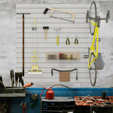 Neoaider Slatwall Panel 4 FT x 4 FT, Interlocking Slat Wall Paneling, Wall Mounted PVC Wallpanel, Suitable for Garage Storage and Organizer, Slatwall Board, Shelves - Grey Neoaider