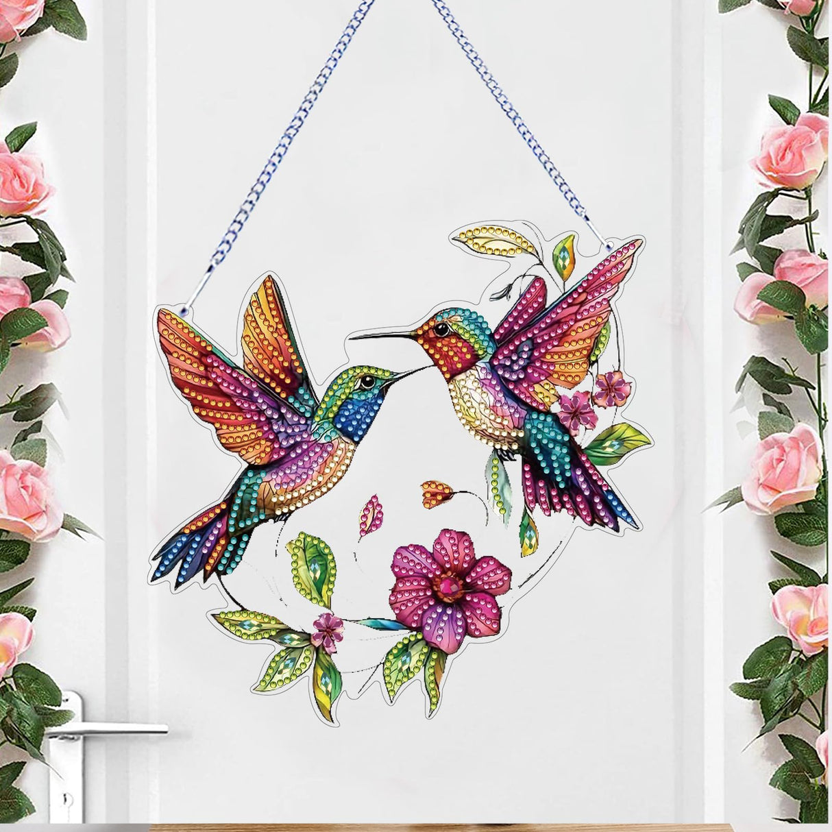 STGLCR Hummingbird Diamond Art Suncatcher,DIY Special Shape Hanging Diamond Gem Art,Window Pendant Ornament Suitable for Sparkling Garden, Window Wall Decoration Painting 7.8INCH STGLCR