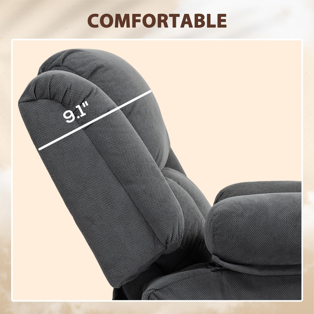 HOMCOM Power Lift Recliner Chair for Elderly with Vibration Massage and Heat, Overstuffed Reclining Chair with Remote, USB Port and Side Pockets, Single Sofa with Pocket Spring, Gray HOMCOM