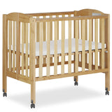 Dream On Me 2 in 1 Portable Folding Stationary Side Crib in Natural, Greenguard Gold Certified , 40x26x38 Inch (Pack of 1) Dream On Me