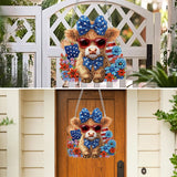 MXJSUA Highland Cow Special Shaped Hanging Diamond Painting Art Kits for Adults, Crystal Rhinestone Acrylic Gem Art Pendant Ornaments Kit for Home Decoration and Gift MXJSUA