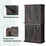 YITAHOME 72'' Farmhouse Kitchen Pantry, Wood Kitchen Storage Cabinets with Drawer and Adjustable Shelves, Kitchen Versatile Storage for Kitchen, Dining Room, Living Room, Dark Rustic Oak YITAHOME