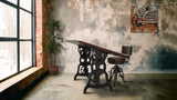 Rustic Deco Shoemaker Drafting Table Desk - Adjustable Height Iron Base - Tilt Top Rustic Deco
