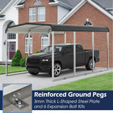 Xilingol Metal Carport, Heavy Duty Carport Canopy with Galvanized Steel Frame and Roof, Outdoor Storage Shed, Car Tent Garage Shelter for Pickup, Truck, Boat and Tractor, Grey (10x15 FT) Xilingol