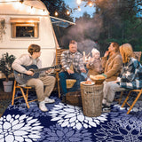 LuxStep Outdoor Rug Waterproof Outdoor Plastic Straw Rug Reversible Patio Rug Mat Outdoor Decor Large Area Mats for RV, Picnic, Backyard, Deck, Balcony, Porch, Beach, Camping, 6'x 9',Blue LuxStep