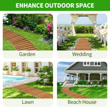 Wooden Garden Pathway Outdoor Walkway - 8 FT Roll Out Garden Pathway Walkway, Wooden Walkway with Non-Slip Surface, Decorative Boardwalk Path for Outdoor Garden Backyard Wedding Party xinyoec